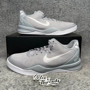 Nike Kobe 8 (GS) Wolf Grey White Size 5.5Y = 7 Women's Basketball FN0266-003